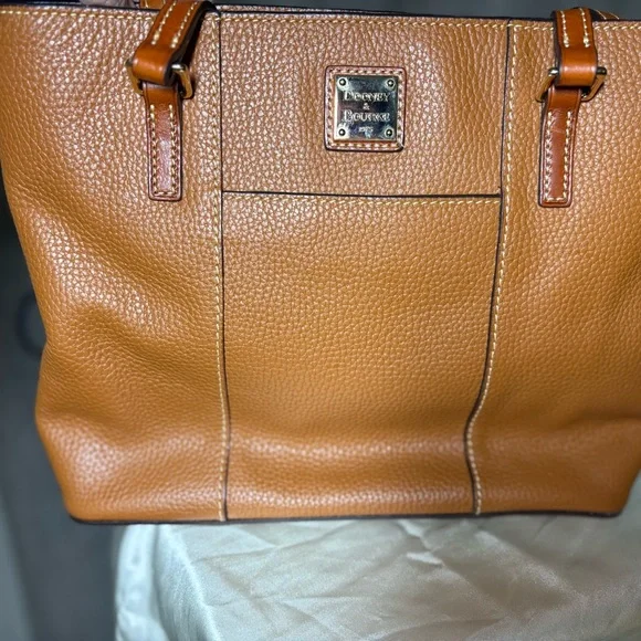 Dooney & Bourke Caramel Leather Tote - Picture 3 of 13